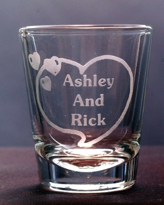 Romance Design customized Shot Glass Engraved